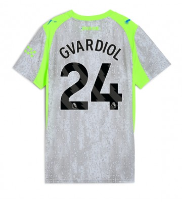 Lacne Ženy Futbalové dres Manchester City Josko Gvardiol #24 2025-26 Krátky Rukáv - Tretina